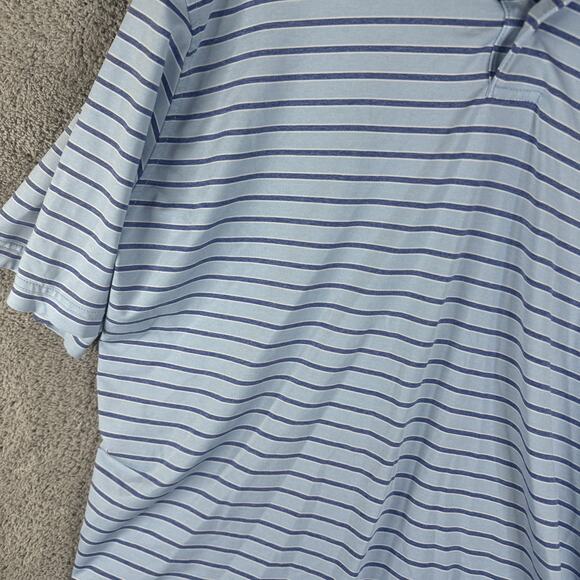 FootJoy Polo Shirt Mens Medium Blue Striped Bala Golf Embroidered Performance - Picture 2 of 10